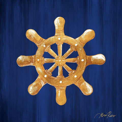 Golden Sailing Gold Ornate Wood Framed Art Print with Double Matting by Ritter, Gina