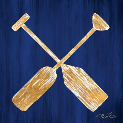 Golden Paddles Black Modern Wood Framed Art Print by Ritter, Gina