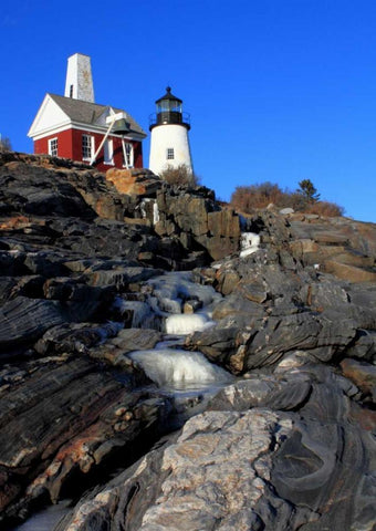 Pemaquid Point I Black Ornate Wood Framed Art Print with Double Matting by Veilleux, Jason