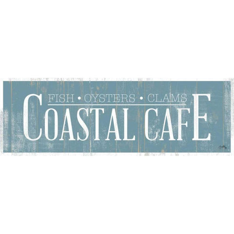 Coastal Cafe Gold Ornate Wood Framed Art Print with Double Matting by Medley, Elizabeth