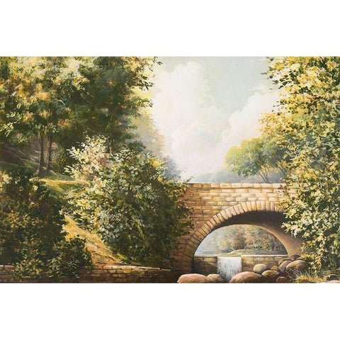 Grant Park Bridge Black Modern Wood Framed Art Print with Double Matting by Nawrocke, Bruce