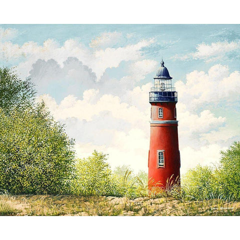 Lighthouse II White Modern Wood Framed Art Print by Nawrocke, Bruce
