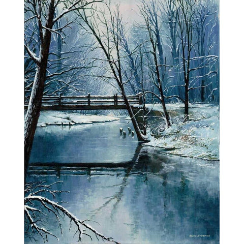 First Snow Black Modern Wood Framed Art Print with Double Matting by Nawrocke, Bruce