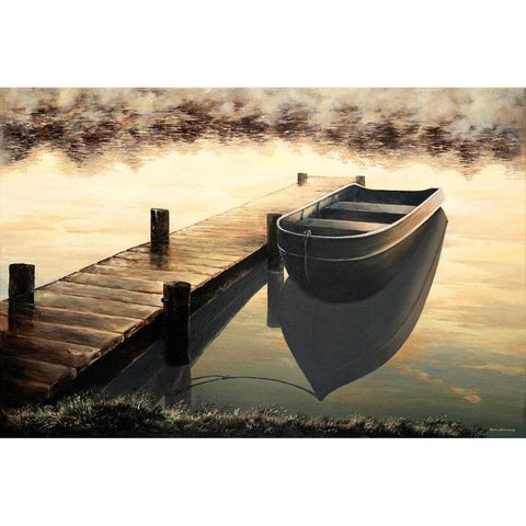 Quiet Morning Gold Ornate Wood Framed Art Print with Double Matting by Nawrocke, Bruce