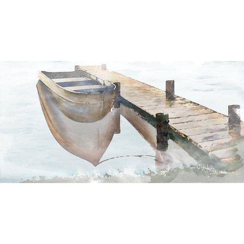 Nostalgic Pier Gold Ornate Wood Framed Art Print with Double Matting by Nawrocke, Bruce