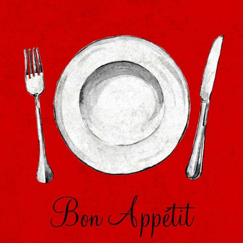 Bon Appetit Black Modern Wood Framed Art Print with Double Matting by Ritter, Gina