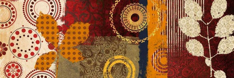 Fall Leaf Panel I White Modern Wood Framed Art Print with Double Matting by Marcon, Michael