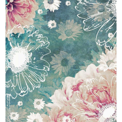 Ethereal Flowers Black Modern Wood Framed Art Print with Double Matting by Peck, Gail