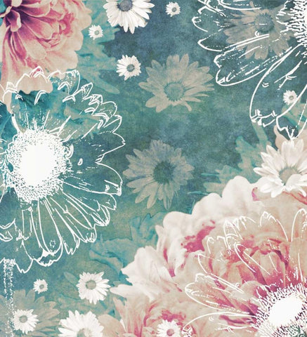 Ethereal Flowers White Modern Wood Framed Art Print with Double Matting by Peck, Gail