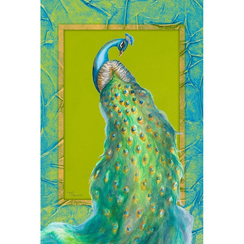 Peacock Daze II Black Modern Wood Framed Art Print by Hakimipour, Tiffany