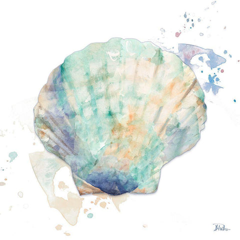 Sun Sand Surf Splash II White Modern Wood Framed Art Print with Double Matting by Pinto, Patricia