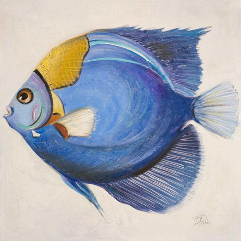 Little Fish III White Modern Wood Framed Art Print with Double Matting by Pinto, Patricia