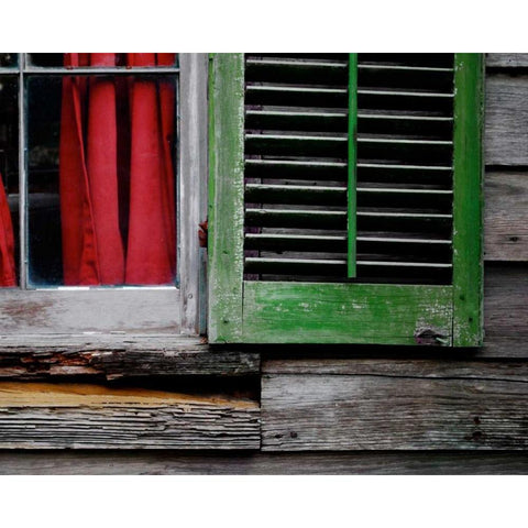 Cabin Shutters Black Modern Wood Framed Art Print with Double Matting by Peck, Gail