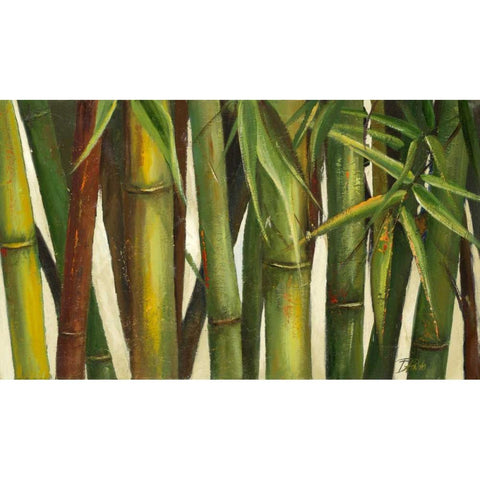 Bamboo on Beige I Gold Ornate Wood Framed Art Print with Double Matting by Pinto, Patricia