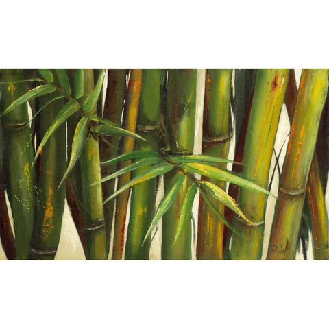 Bamboo on Beige II Black Modern Wood Framed Art Print by Pinto, Patricia