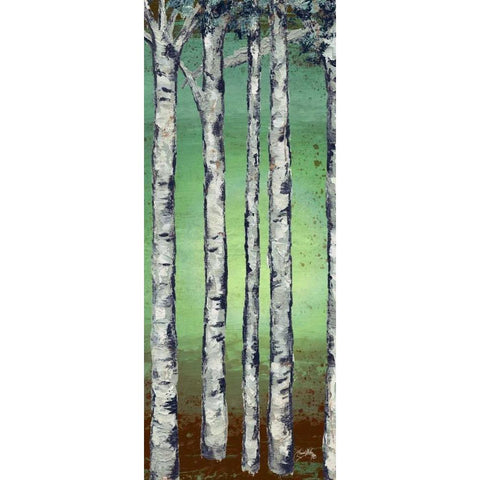 Tall Trees II Black Modern Wood Framed Art Print with Double Matting by Medley, Elizabeth
