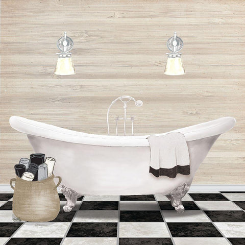 Bathroom I Black Modern Wood Framed Art Print with Double Matting by Medley, Elizabeth