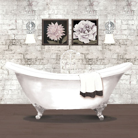 Brick Bath I Black Ornate Wood Framed Art Print with Double Matting by Medley, Elizabeth