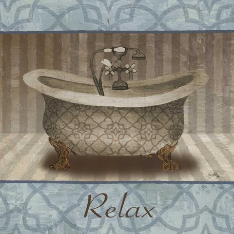 Relax Gold Ornate Wood Framed Art Print with Double Matting by Medley, Elizabeth