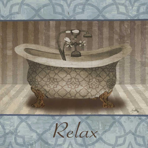 Relax Black Ornate Wood Framed Art Print with Double Matting by Medley, Elizabeth