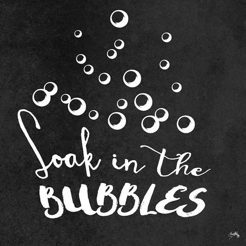 Soak in the Bubbles White Modern Wood Framed Art Print by Medley, Elizabeth