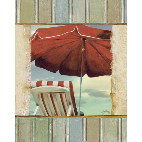 Chaise de Plage I Gold Ornate Wood Framed Art Print with Double Matting by Medley, Elizabeth