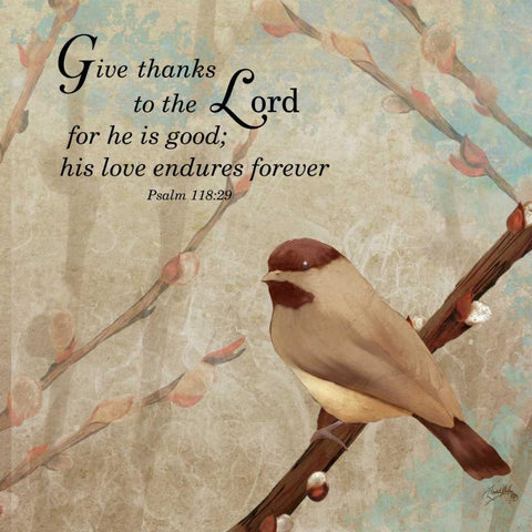 Give Thanks White Modern Wood Framed Art Print with Double Matting by Medley, Elizabeth