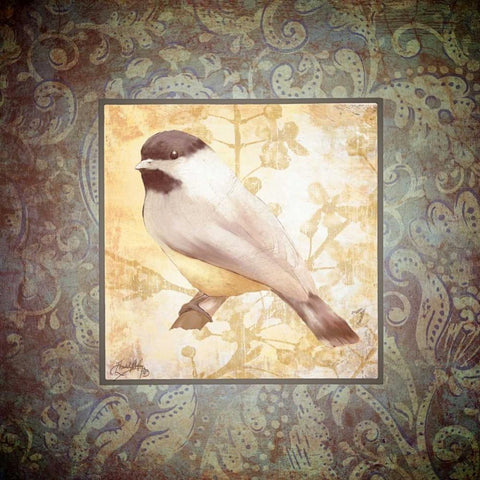 Tiny Bird II Gold Ornate Wood Framed Art Print with Double Matting by Medley, Elizabeth