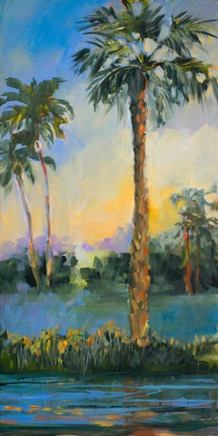 At Sunset White Modern Wood Framed Art Print with Double Matting by Slivka, Jane