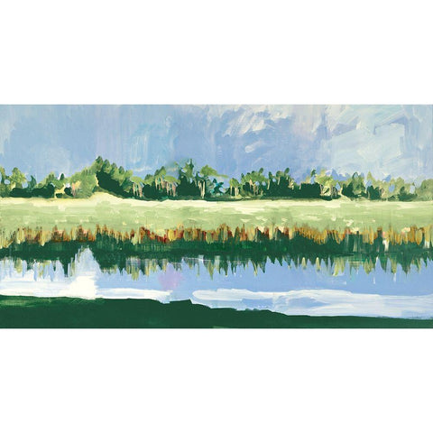 Coastal Landscape View Black Modern Wood Framed Art Print with Double Matting by Slivka, Jane