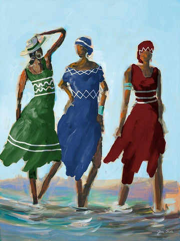 Caribbean Dreaming White Modern Wood Framed Art Print with Double Matting by Slivka, Jane