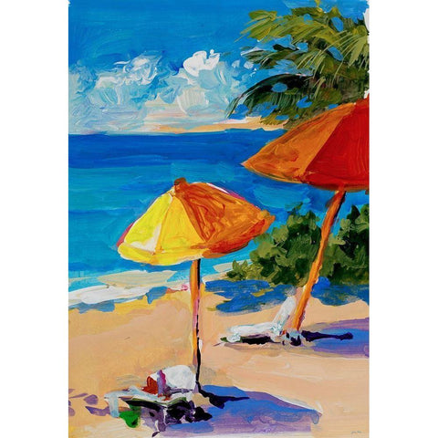 Caribbean Coast Black Modern Wood Framed Art Print with Double Matting by Slivka, Jane
