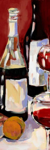 Wine and Dine I White Modern Wood Framed Art Print with Double Matting by Slivka, Jane