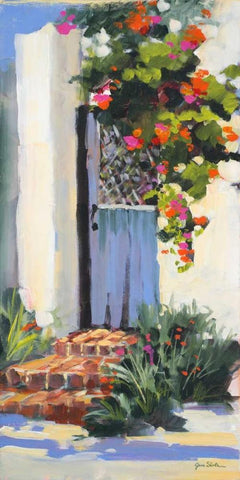 Hidden Vines I White Modern Wood Framed Art Print with Double Matting by Slivka, Jane