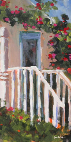 Hidden Vines II White Modern Wood Framed Art Print with Double Matting by Slivka, Jane