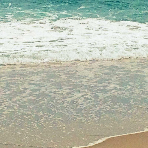 Teal Waves II Gold Ornate Wood Framed Art Print with Double Matting by Saghini, Lisa Hill