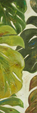 Green Touch Panel III White Modern Wood Framed Art Print with Double Matting by Pinto, Patricia