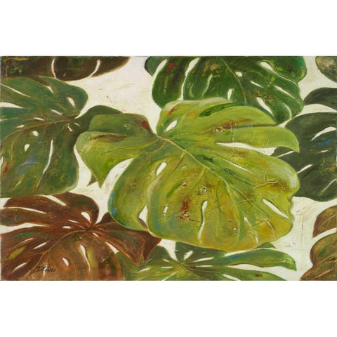 Green Touch Rectangle Gold Ornate Wood Framed Art Print with Double Matting by Pinto, Patricia