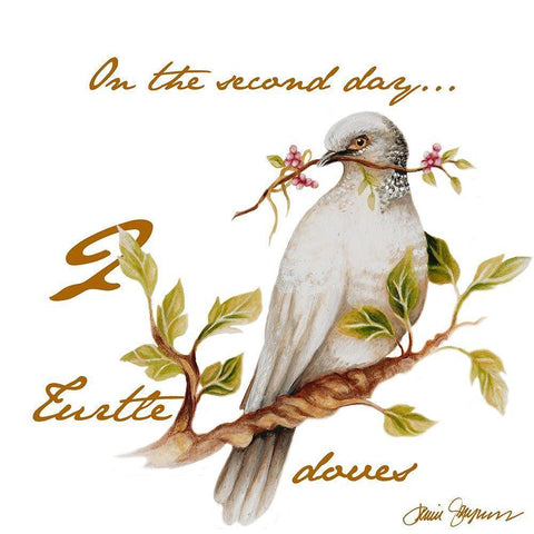 Two Turtle Doves Black Modern Wood Framed Art Print with Double Matting by Gaynor, Janice