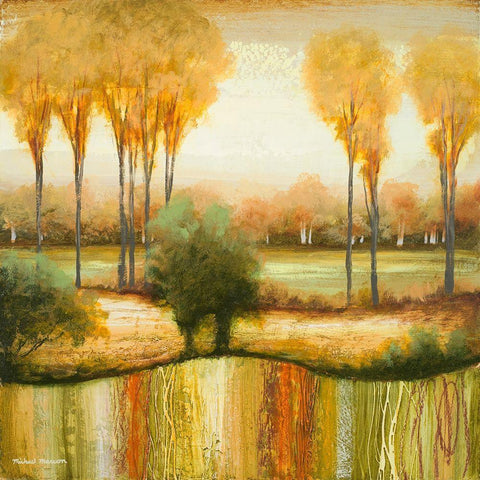 Early Morning Meadow I Black Modern Wood Framed Art Print by Marcon, Michael