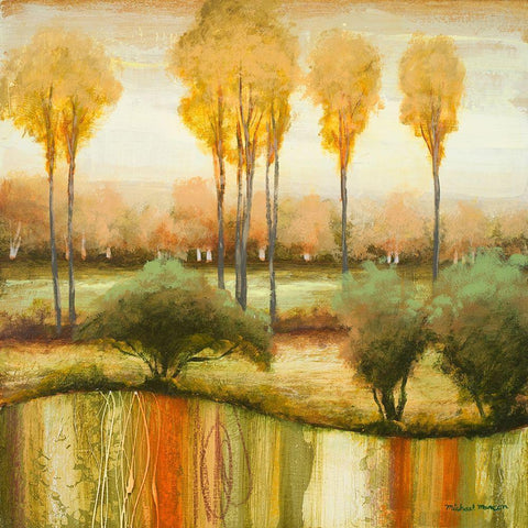 Early Morning Meadow II Black Ornate Wood Framed Art Print with Double Matting by Marcon, Michael
