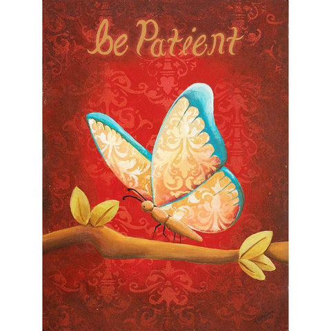 Be Patient White Modern Wood Framed Art Print by Josefina