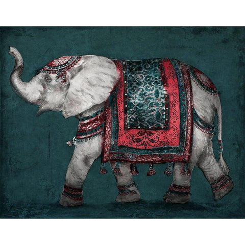 Regal Elephant Black Modern Wood Framed Art Print by Pinto, Patricia