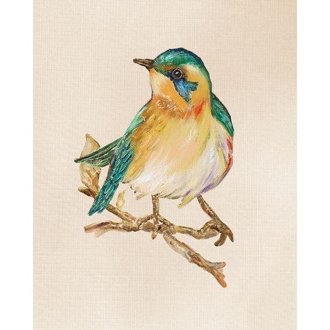 Bird on Perch IV Black Modern Wood Framed Art Print with Double Matting by Pinto, Patricia