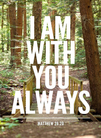 I Am With You Always Black Ornate Wood Framed Art Print with Double Matting by Bryant, Susan