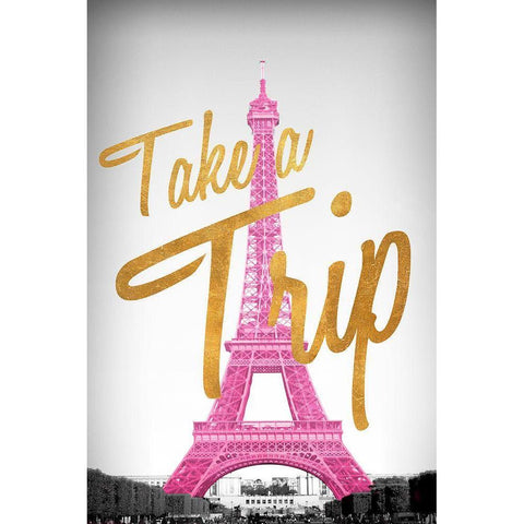 Take A Trip Black Modern Wood Framed Art Print by Navas, Emily