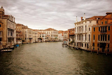 Venetian Canals II White Modern Wood Framed Art Print with Double Matting by Navas, Emily