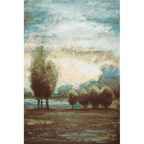 Return to the Blue Open Glow I Black Modern Wood Framed Art Print by Marcon, Michael