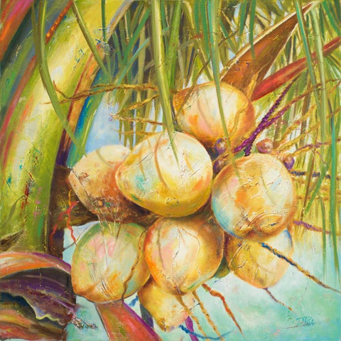 Patricias Coconuts I White Modern Wood Framed Art Print by Pinto, Patricia
