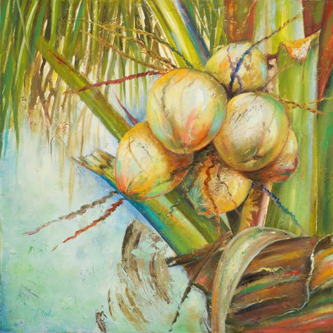 Patricias Coconuts II Black Ornate Wood Framed Art Print with Double Matting by Pinto, Patricia